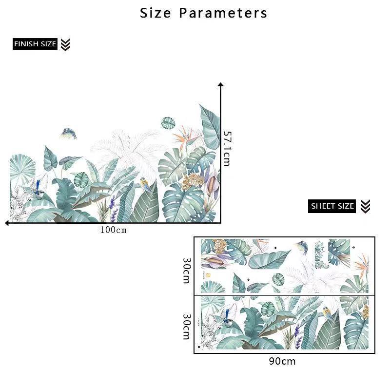 送料込み　ウォールステッカー　多彩モンステラ　小鳥　壁飾り　壁紙　壁シール　壁絵　インテリアシート　模様替え |  | 07