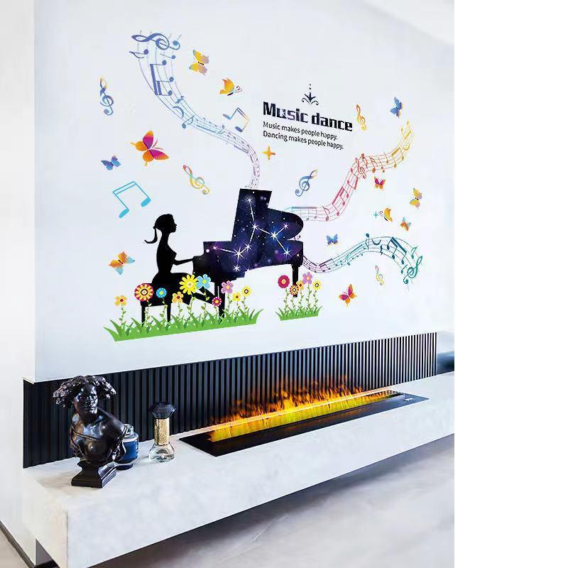 送料込み　ウォールステッカー　ピアノ　ガール　壁飾り　壁紙　壁シール　壁絵　インテリアシート　模様替え |  | 05