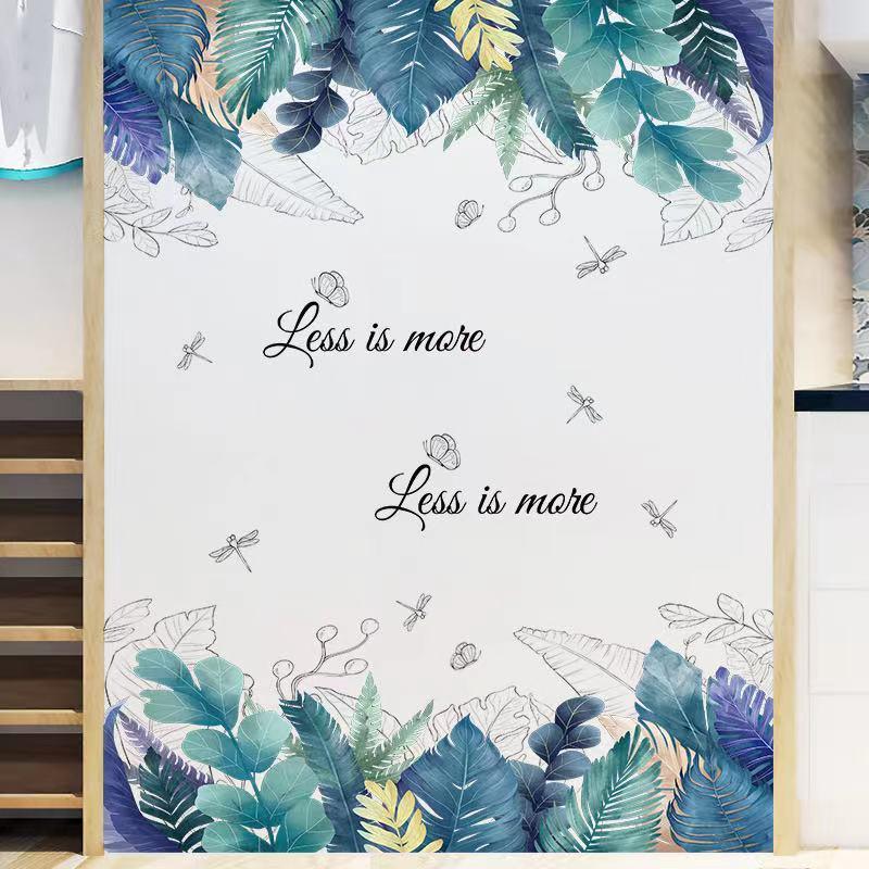 送料込み　ウォールステッカー　グリーン熱帯植物　トンボ　壁飾り　壁紙　壁シール　壁絵　インテリアシート　模様替え |  | 03