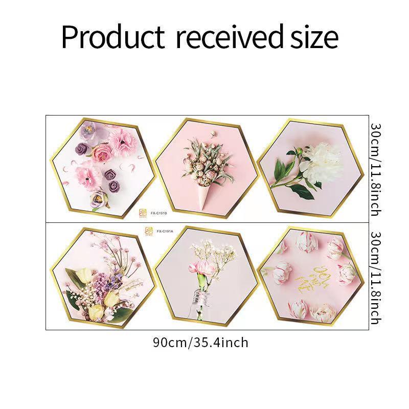 送料込み　ウォールステッカー　６つ　ピンク花　欧米風　壁飾り　壁紙　壁シール　壁絵　インテリアシート　模様替え |  | 06