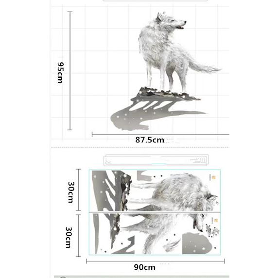 送料込み　ウォールステッカー 　３D　狼　白　オオカミ　壁画　壁シート 壁飾り 壁紙　雰囲気変え 壁シール インテリア DIY 　模様替え |  | 07
