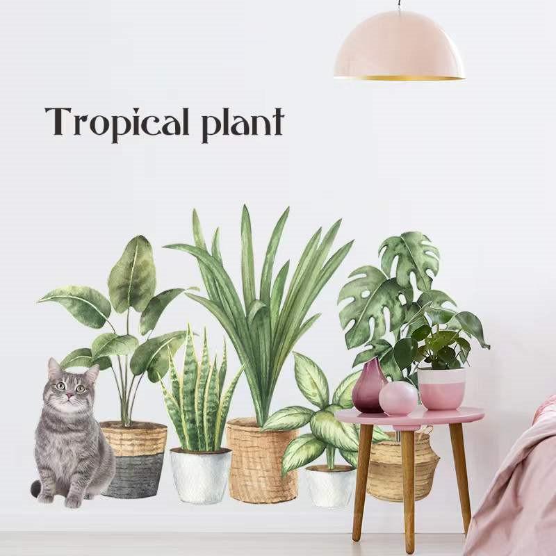 送料込み　ウォールステッカー ネコちゃん　盆栽　壁画　壁シート 壁飾り 壁紙　雰囲気変え 壁シール インテリア DIY 子供部屋　模様替え |  | 02