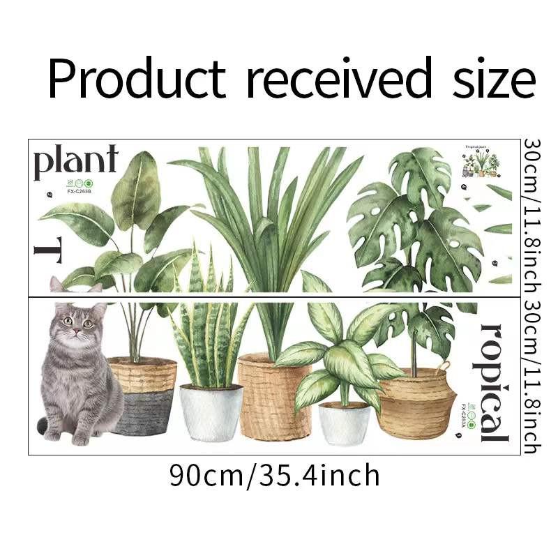 送料込み　ウォールステッカー ネコちゃん　盆栽　壁画　壁シート 壁飾り 壁紙　雰囲気変え 壁シール インテリア DIY 子供部屋　模様替え |  | 06