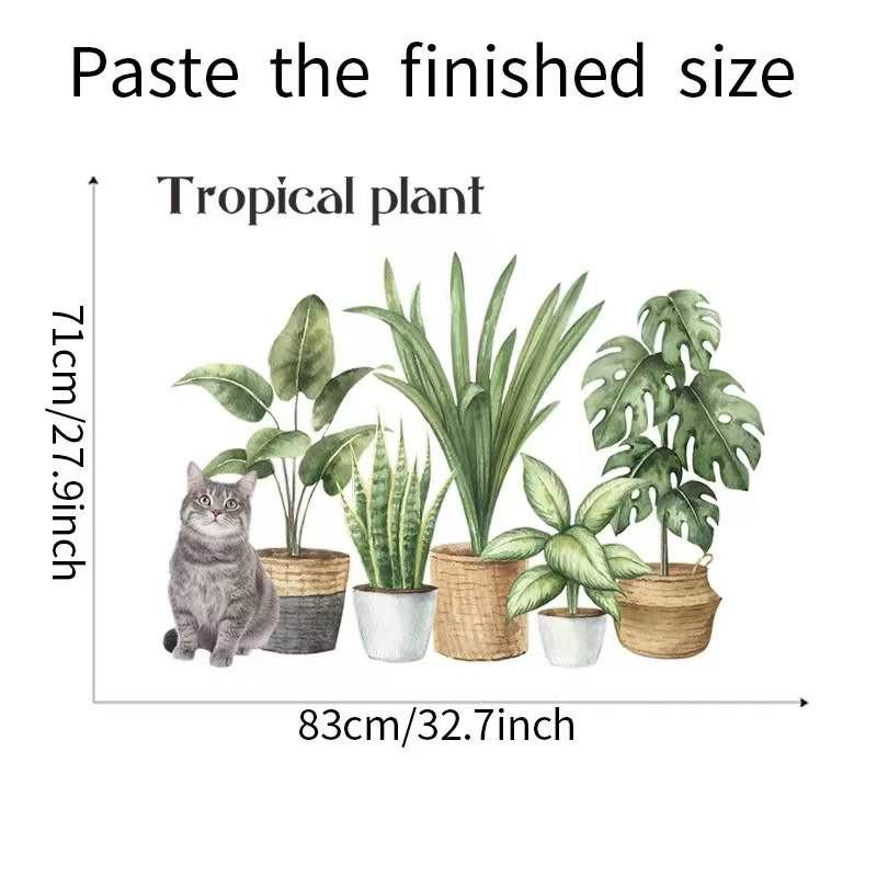 送料込み　ウォールステッカー ネコちゃん　盆栽　壁画　壁シート 壁飾り 壁紙　雰囲気変え 壁シール インテリア DIY 子供部屋　模様替え |  | 07