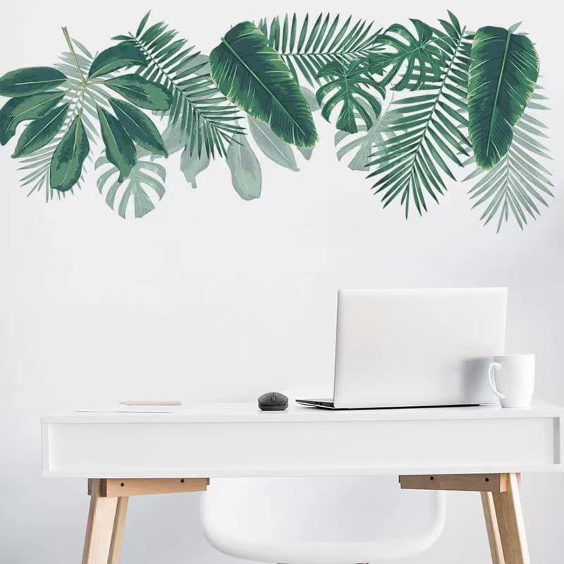 送料込み　ウォールステッカー グリーン　新作　熱帯植物　大きい葉　　壁飾り　壁紙　壁シール　壁絵　剥がせるタイプ　インテリアシート　模様替え　 | 