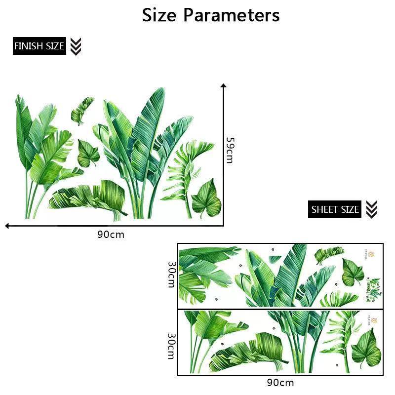 ウォールステッカー グリーン　熱帯植物　壁飾り　壁紙　壁シール　壁絵　剥がせるタイプ　インテリアシート　模様替え　 |  | 05
