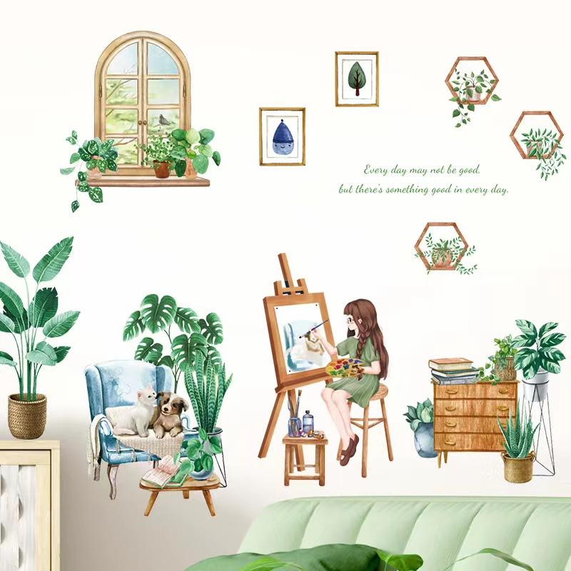 ウォールステッカー 壁画　絵を描く　少女　壁シート 壁飾り 壁紙　雰囲気変え 壁シール インテリア DIY 子供部屋　模様替え |  | 01