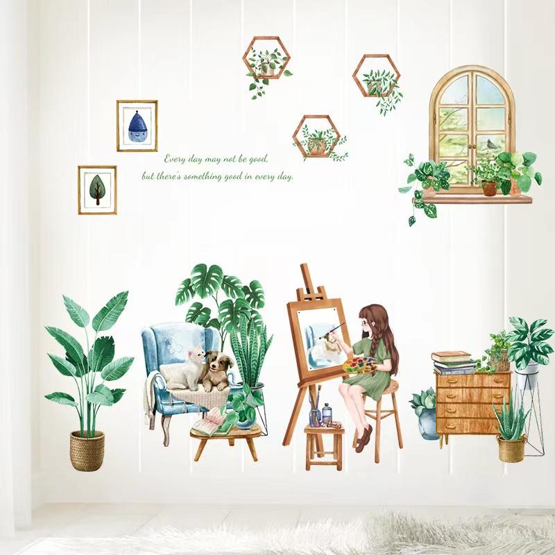 ウォールステッカー 壁画　絵を描く　少女　壁シート 壁飾り 壁紙　雰囲気変え 壁シール インテリア DIY 子供部屋　模様替え |  | 04