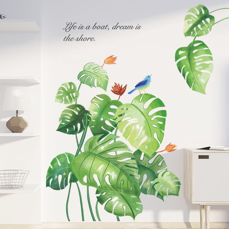 ウォールステッカー 熱帯植物　モンステラ　鳥　壁画 壁シート　剥がせるタイプ　リフォーム　DIY　ウォールシート　模様変え　雰囲気変え　 |  | 03