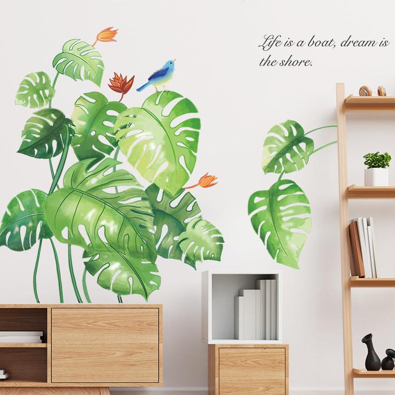 ウォールステッカー 熱帯植物　モンステラ　鳥　壁画 壁シート　剥がせるタイプ　リフォーム　DIY　ウォールシート　模様変え　雰囲気変え　 |  | 04
