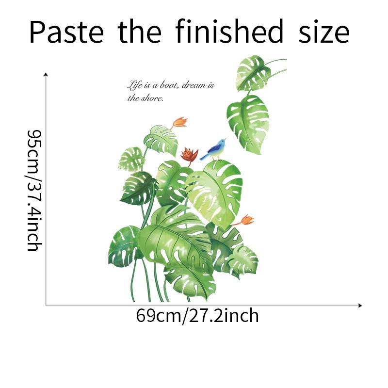 ウォールステッカー 熱帯植物　モンステラ　鳥　壁画 壁シート　剥がせるタイプ　リフォーム　DIY　ウォールシート　模様変え　雰囲気変え　 |  | 07