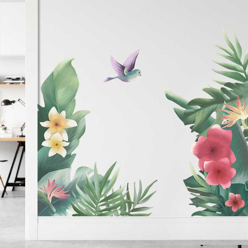 送料込み　新作　ウォールステッカー 熱帯植物　小鳥　壁画 壁シート　剥がせるタイプ　リフォーム　DIY　ウォールシート　模様変え　雰囲気変え　 |  | 01