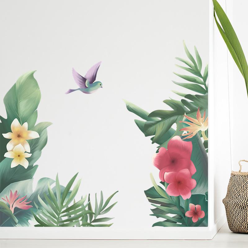 送料込み　新作　ウォールステッカー 熱帯植物　小鳥　壁画 壁シート　剥がせるタイプ　リフォーム　DIY　ウォールシート　模様変え　雰囲気変え　 |  | 04
