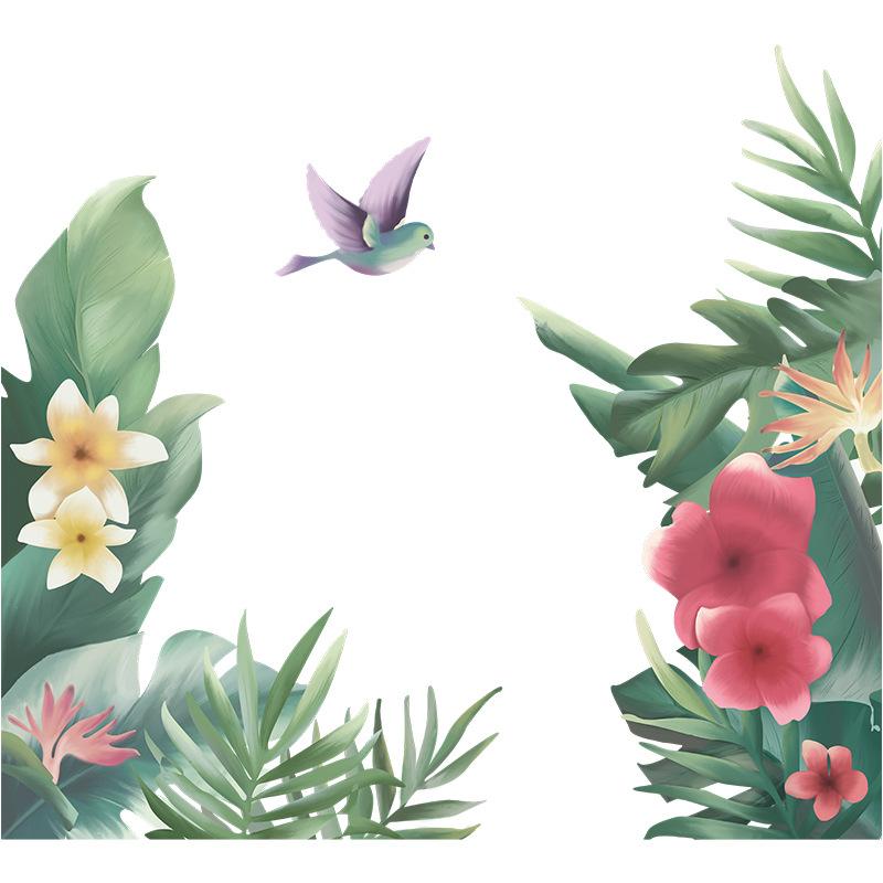 送料込み　新作　ウォールステッカー 熱帯植物　小鳥　壁画 壁シート　剥がせるタイプ　リフォーム　DIY　ウォールシート　模様変え　雰囲気変え　 |  | 05