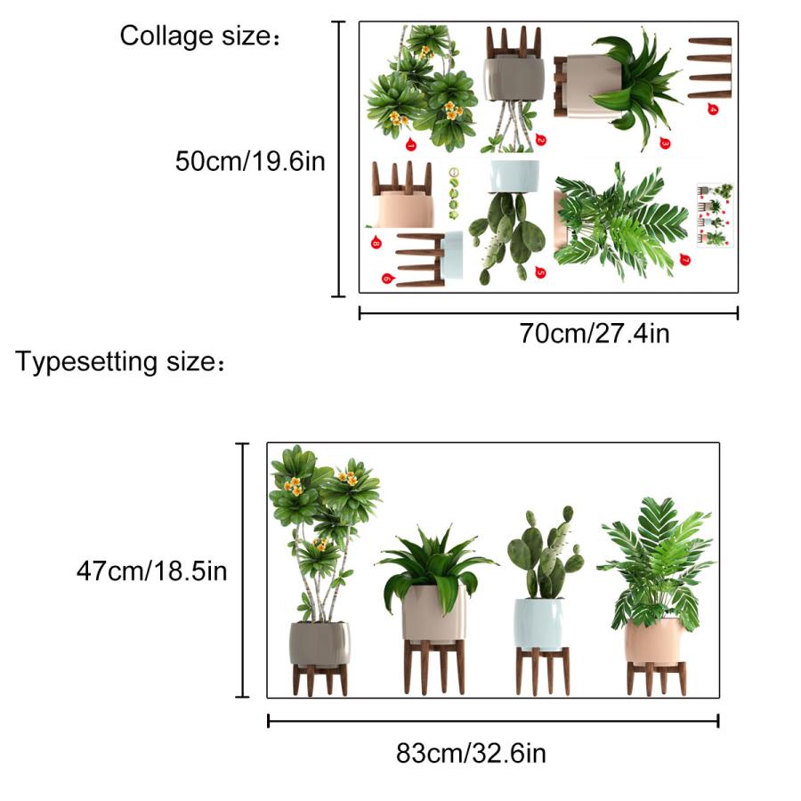 ウォールステッカー　壁シート　壁紙　３D　盆栽　リフォーム　壁飾り　壁シール　DIY　壁絵　植物鑑賞　模様替え |  | 06