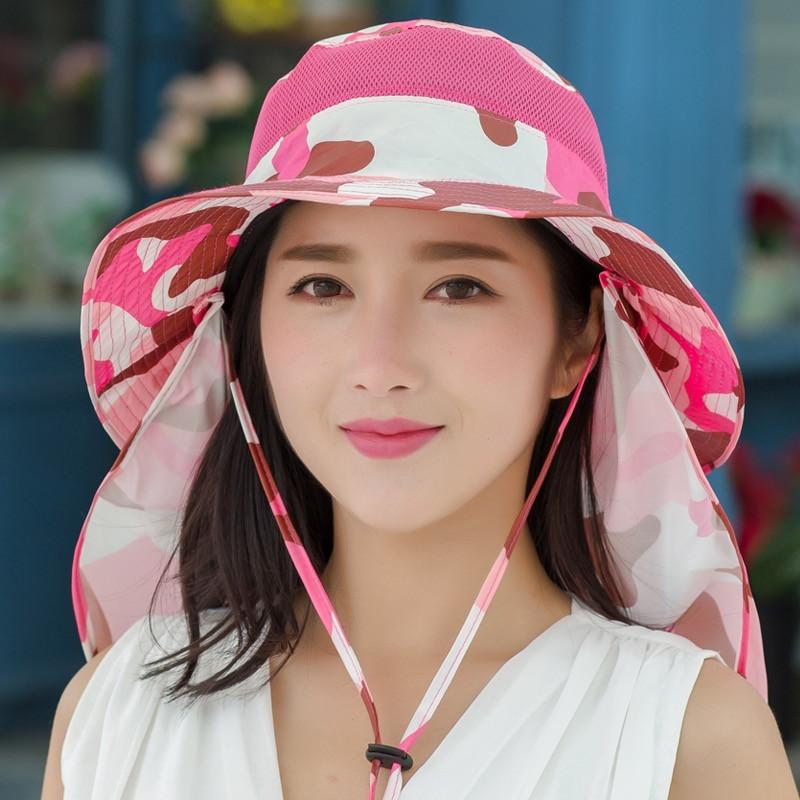 レディース UVカット つば広帽子  サンバイザー  360°　日よけキャップ 農業 アウトドア 全面保護 紫外線 日焼け対策 フェイスカバー 折りたたみ 送料無料　 |  | 01