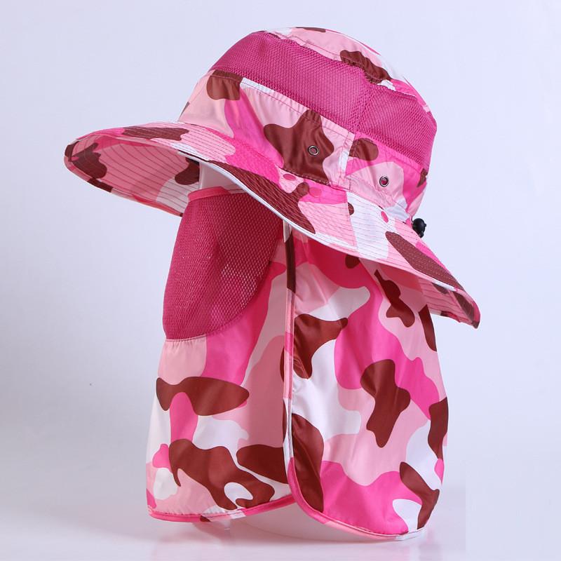 レディース UVカット つば広帽子  サンバイザー  360°　日よけキャップ 農業 アウトドア 全面保護 紫外線 日焼け対策 フェイスカバー 折りたたみ 送料無料　 |  | 04