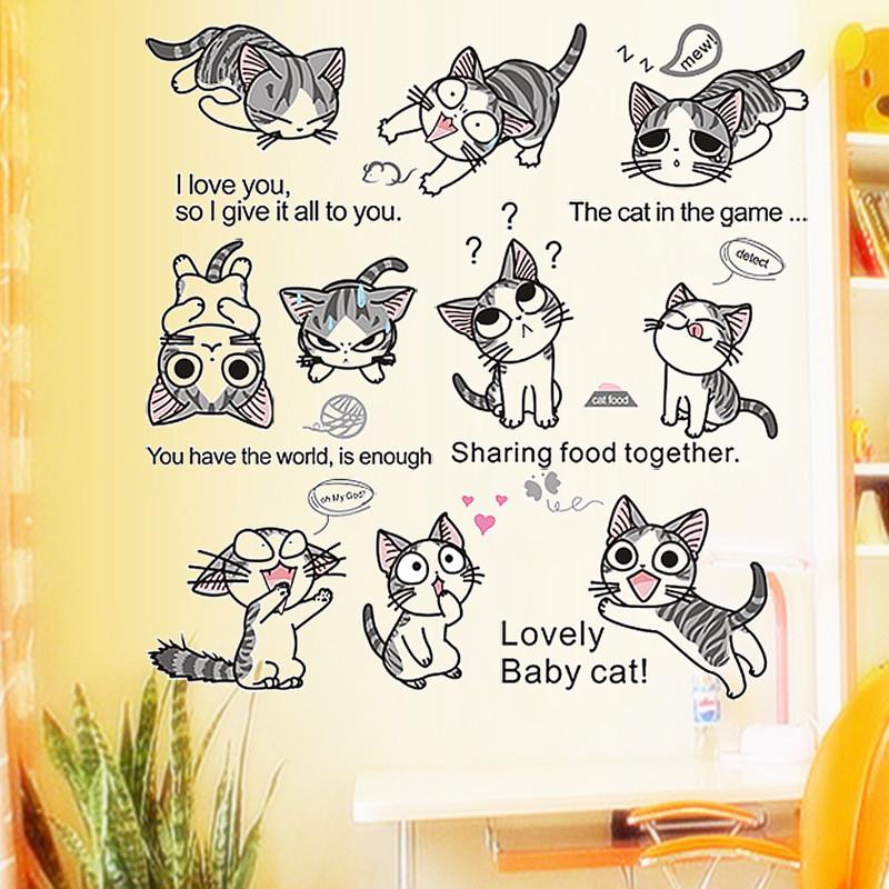 送料込み　ウォールステッカー10匹　いたずら　猫ちゃん　壁シート　壁飾り　ウォールシート　DIY　雰囲気変え　壁シール　模様替え |  | 04