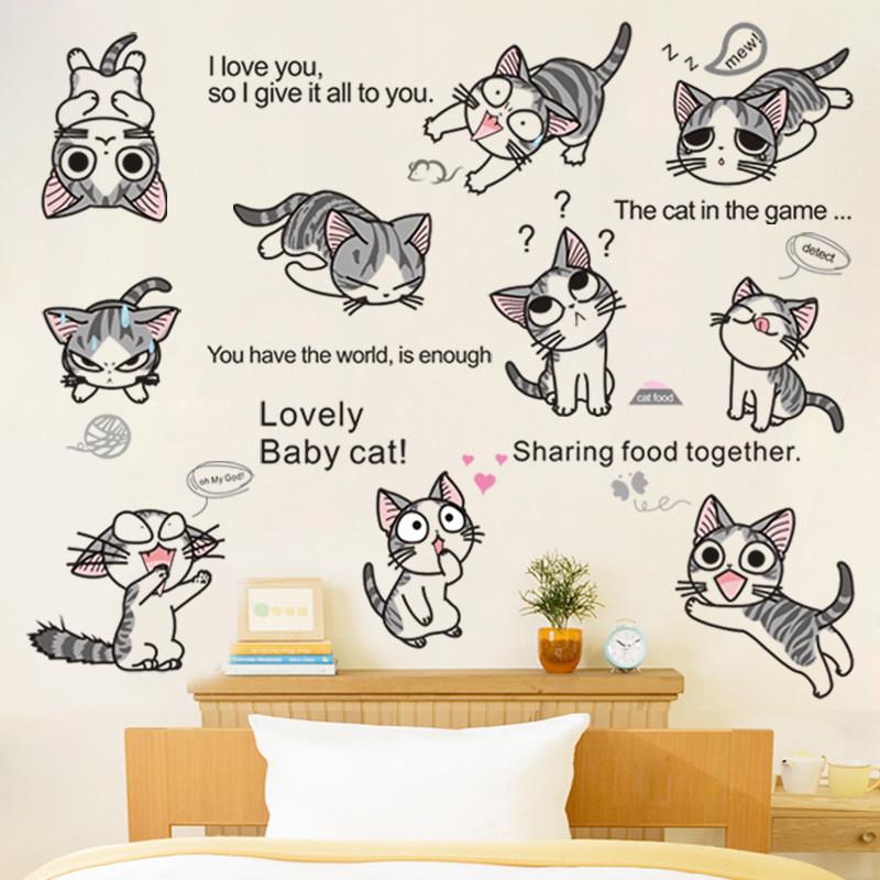 送料込み　ウォールステッカー10匹　いたずら　猫ちゃん　壁シート　壁飾り　ウォールシート　DIY　雰囲気変え　壁シール　模様替え |  | 05
