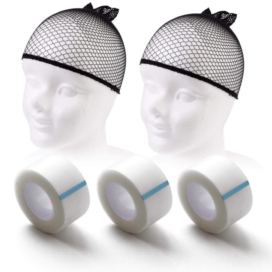 ウィッグネット ＆ リフトアップテープ セット 【 ウィッグ ネット *２個 リフトアップ テープ *３個 】 小顔テープ コスプレ アシストウィッグ ウィッグネット | 