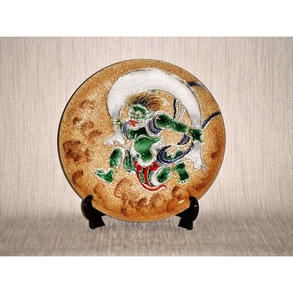 七宝　飾皿　７丸風神