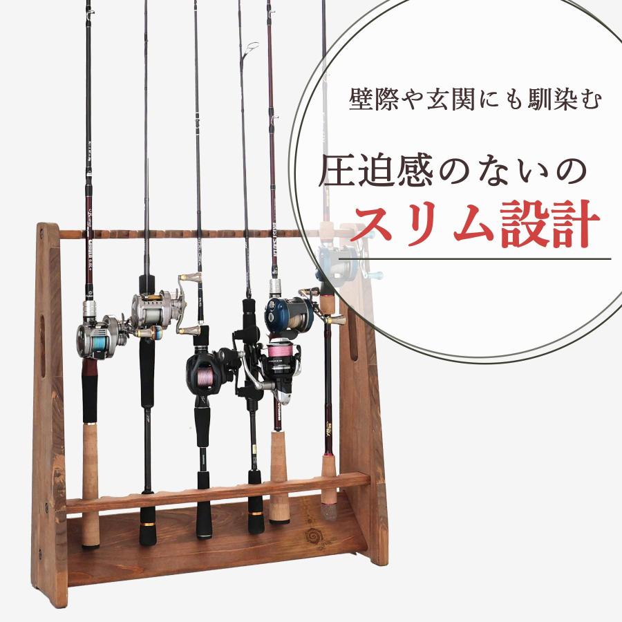 ポイント5倍】ロッドスタンド 木製 日本製 10本 収納 釣竿収納 東濃