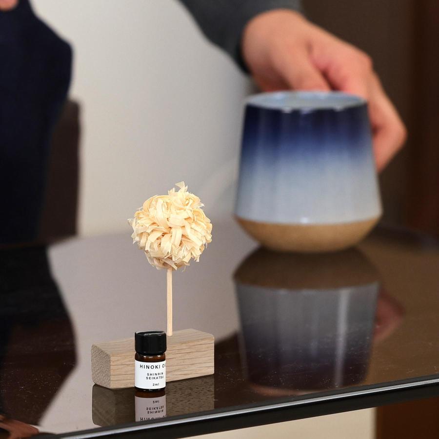 アロマディフューザー 天然精油セット 水なし 東濃ひのき 削り華 国産