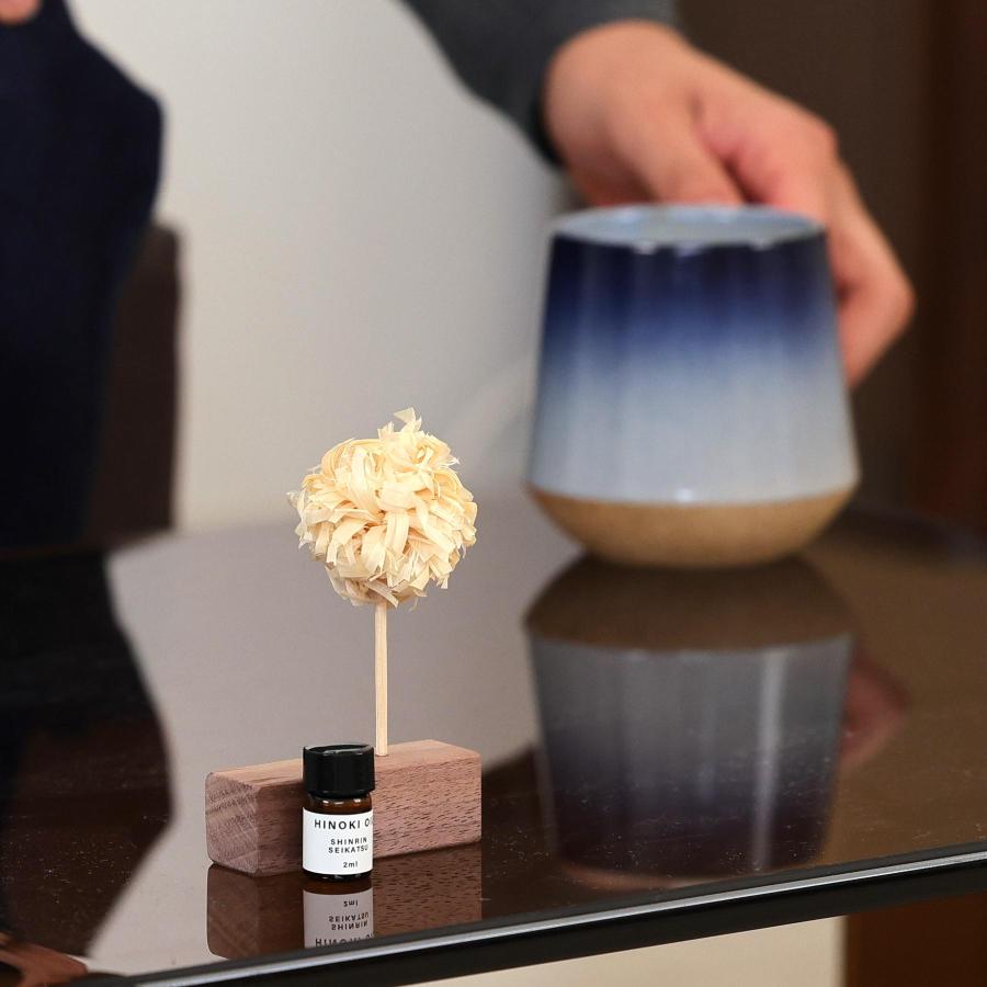 アロマディフューザー 天然精油セット 水なし 東濃ひのき 削り華 国産