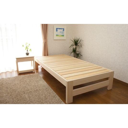 すのこベッドヘッドレス シングル 国産ひのき 送料無料 無垢 : ひのき