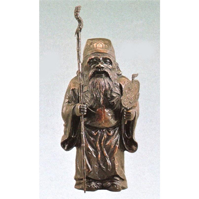 寿老人の置物 木彫風寿老人 般若純一郎作品 高岡銅器通販／送料無料