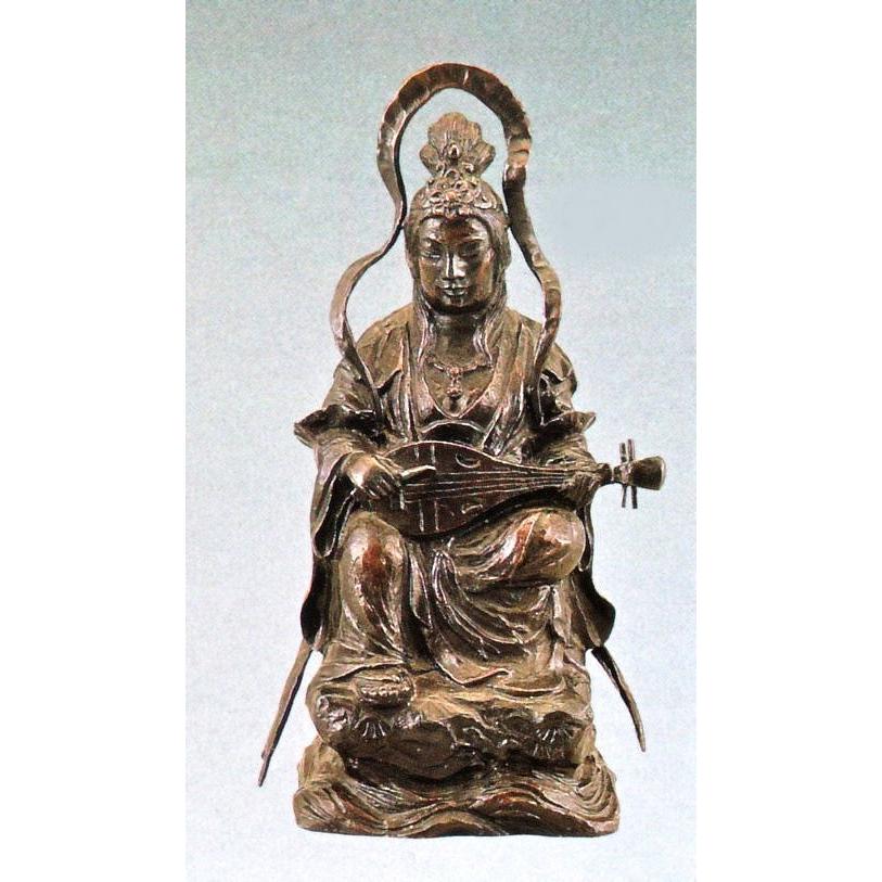 弁天さまの置物 木彫風弁財天 般若純一郎作品 高岡銅器通販 弁天さまの置物 木彫風弁財天 般若純一郎作品 高岡銅器通販