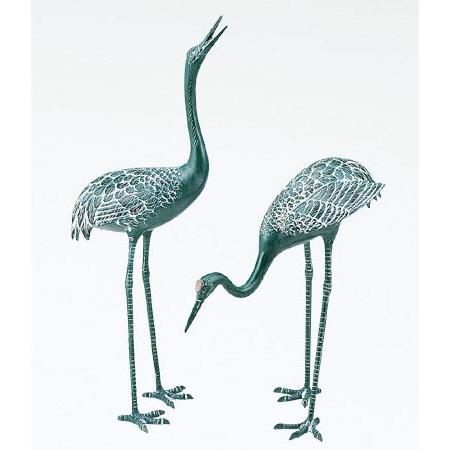 驚きの値段 の庭置物 二羽鶴30号高岡銅器の庭置物 美術工芸通販 激安アウトレット の