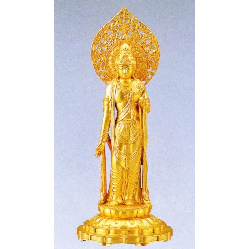 仏像／瑠璃観音 金箔 松久宗琳作品 高岡銅器の神仏具／桐箱付 : 檜屋