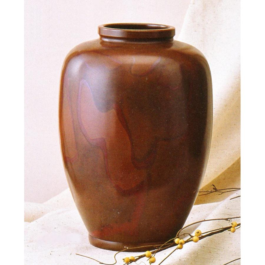 高岡銅器 吉野竹治造 花器（瑞雲文本焼色）未使用