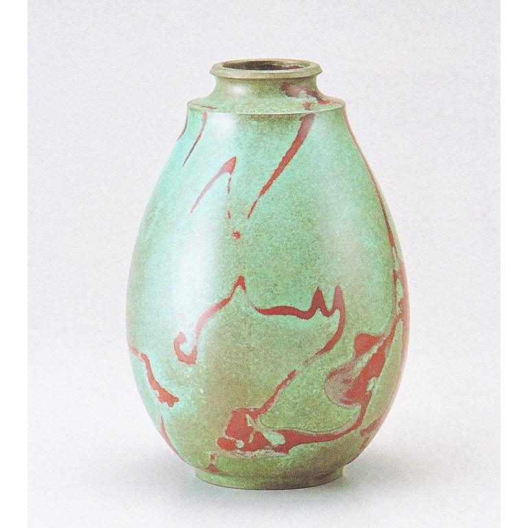 伝統的工芸品　銅製花瓶／貴宝形　桐箱付／高岡銅器通販