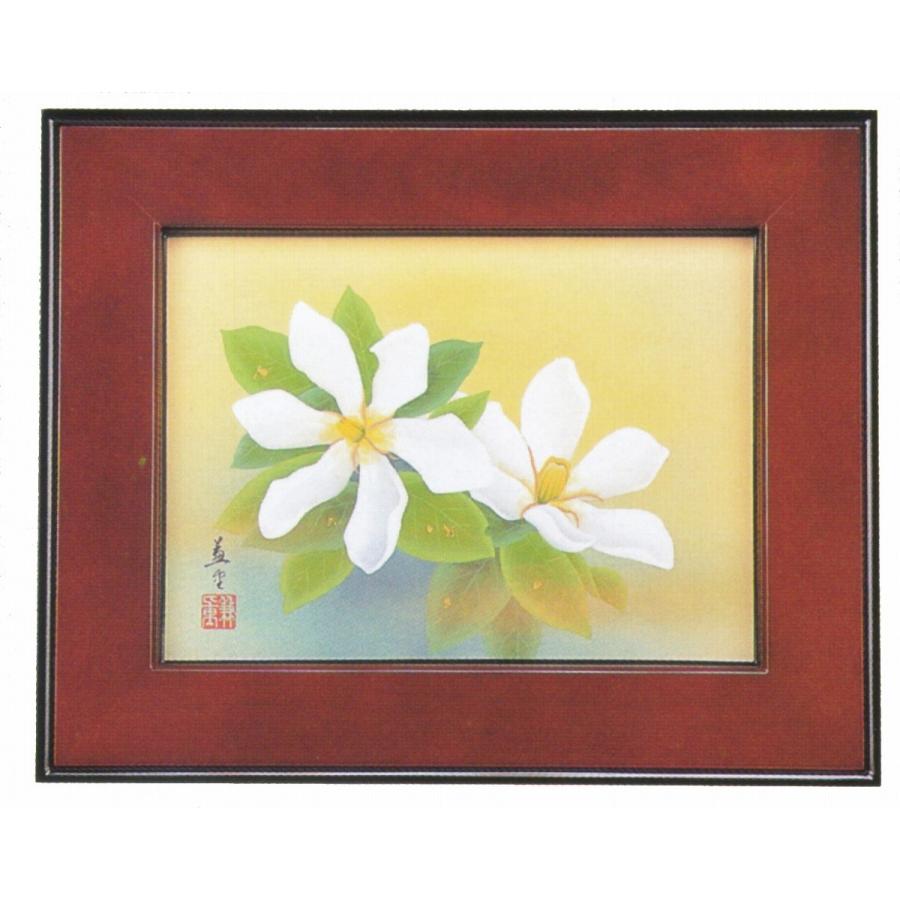 日本画額装 誕生花シリーズ 梔子 3月生 渡辺兼重作品 F4号 日本画額装 Thpnu Epnu Ee