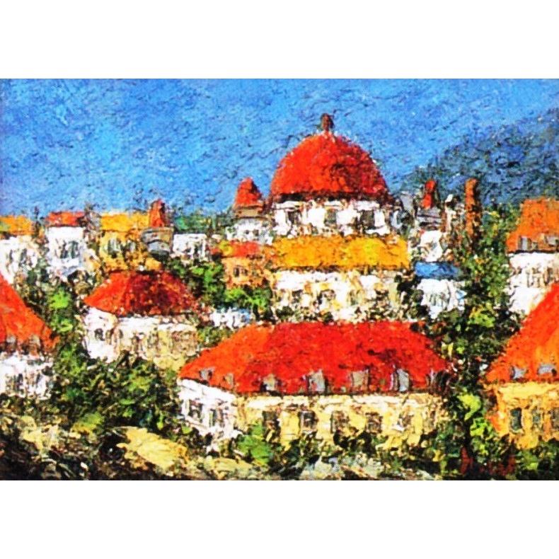 油絵肉筆画手描き 超厚塗り油絵渡邊ひでき作品4号高級額装付き gallery