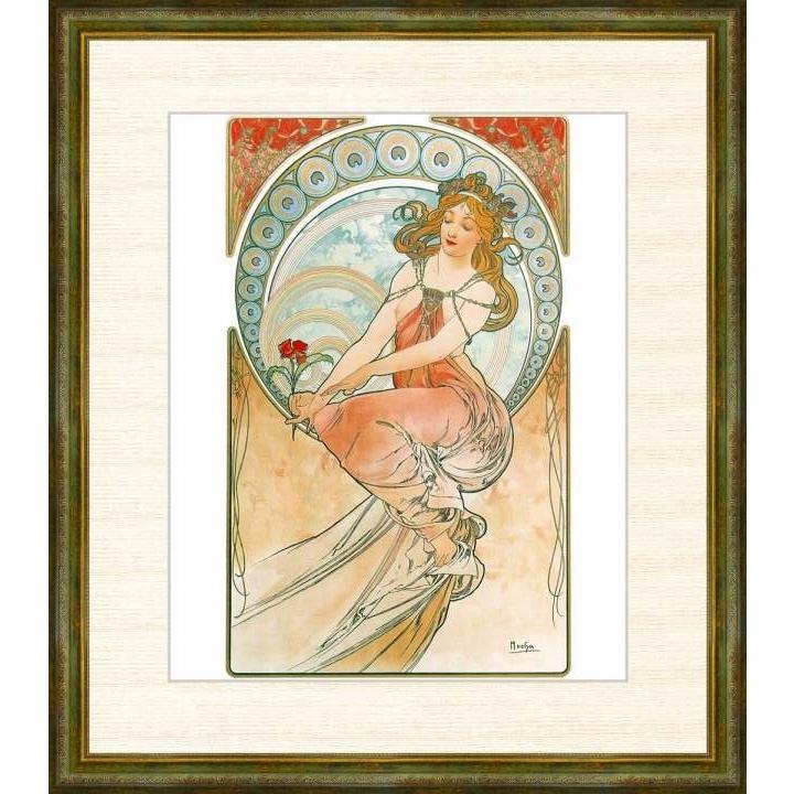 芸術：絵画　アルフォンス・ミュシャ作品　F8サイズ　高精細巧芸画　額装作品 :G4-BM206-F8:掛け軸工芸・ポスターカレンダー館 - 通販 -  Yahoo!ショッピング