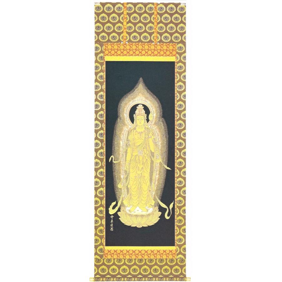 仏画の掛け軸／本金・西陣織 聖観音 野村雪草作品 :KO-001:掛け軸工芸