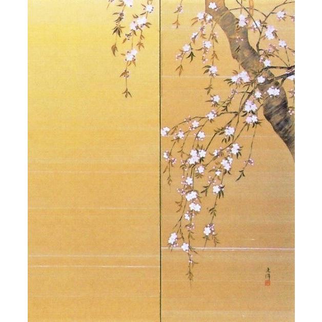 【中古品/USED】 節句屏風／上巳の節句　白梅に桜　四尺四曲半双屏風　絹シケ仕様 【ZY1968983734】(69626円)