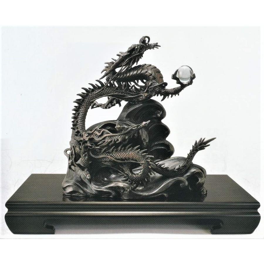 辰の置物 波に龍 村田宏作品 高岡銅器の縁起干支 龍の置物 : 檜屋