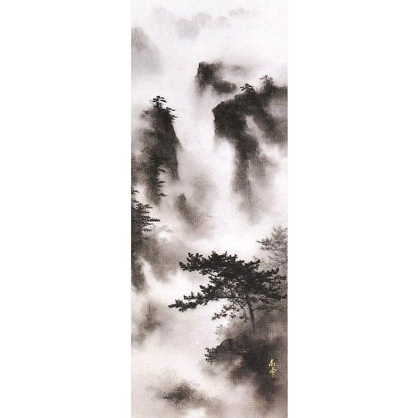 新入荷！ 山水画の掛け軸／水墨山水　勝高峰作品　高級桐箱付 【WS3353371596】(118580円)