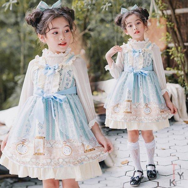 宅送 子どもドレス ロリータ Cosplay Lolita ステージドレス コスプレ ドレス 復古風 キッズ洋服ドレス 子供 可愛いワンピース 森ガール 50 Off Esiba Tg