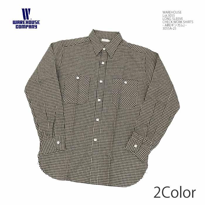 WAREHOUSE ウエアハウス チェックシャツ Lot3055 WAREHOUSE（ウエアハウス） 3055A-25 Lot.3055 チェックワーク 長袖