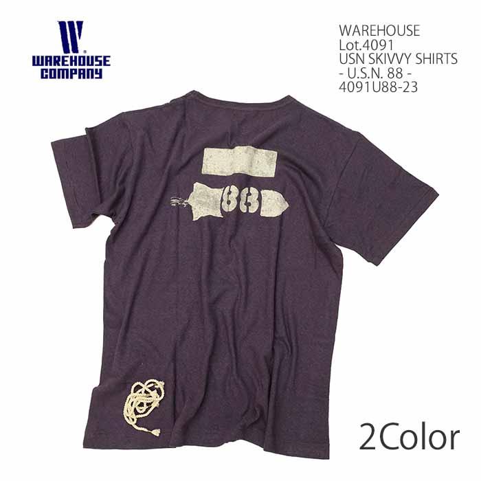WAREHOUSE（ウエアハウス） WAREHOUSE 4091U88-23 USN スキブ Tシャツ 