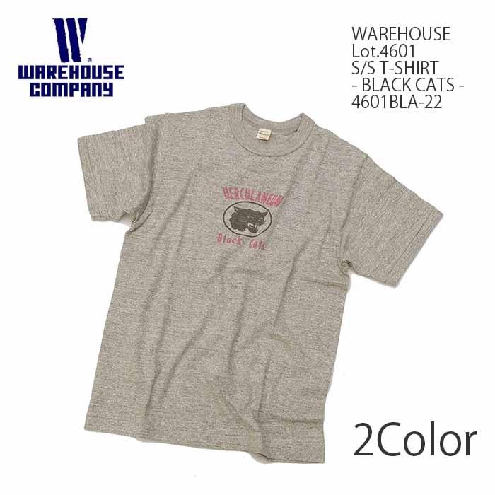 WAREHOUSE（ウエアハウス） Lot.4601 半袖Tシャツ - BLACK CATS