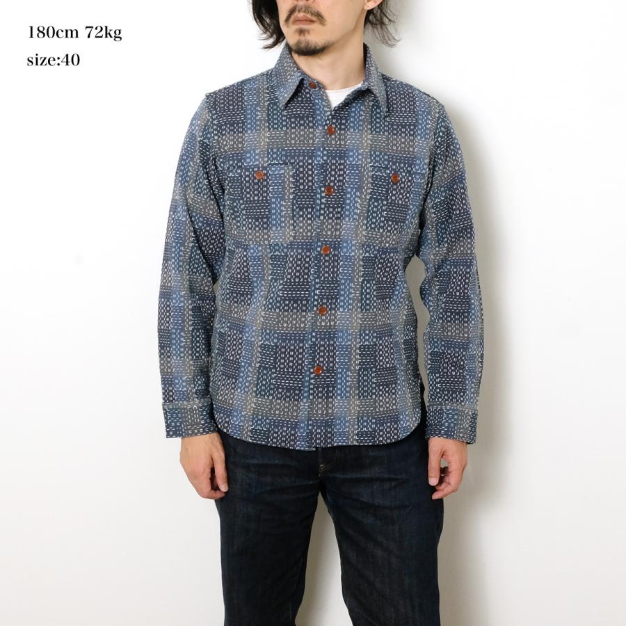 Studio D'artisan 野良着刺し子　長袖シャツ　サイズ44 STUDIO D'ARTISAN（ステュディオ・ダ・ルチザン） STUDIO D'ARTISAN