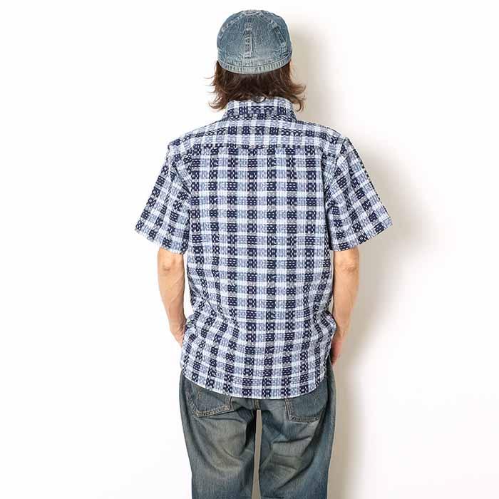 Needles デニムシャツ 半袖 インディゴワークシャツSizeL STUDIO D'ARTISAN（ステュディオ・ダ・ルチザン） STUDIO D'ARTISAN