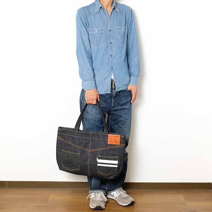 出陣レーベル 桃太郎ジーンズ MOMOTARO JEANS B-11-S デニムトート
