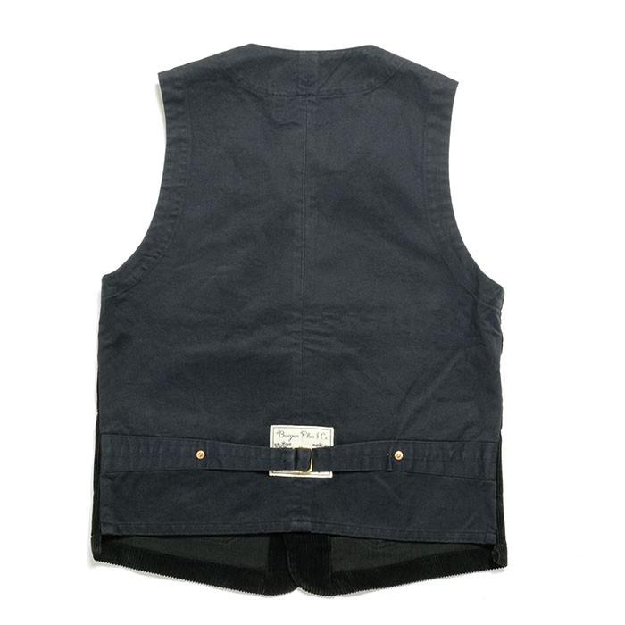 VALABASAS ブラック コーデュロイ ベスト BURGUS PLUS（バーガスプラス） ワイドウェルコーデュロイ ワーク